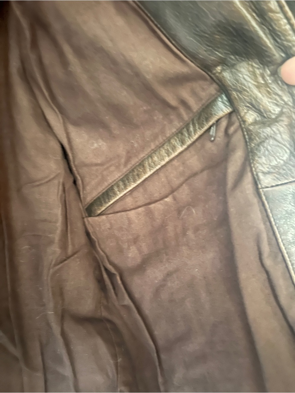 Vintage Eddie Bauer Dark Brown Leather Bomber Jacket - Picture 4 of 7